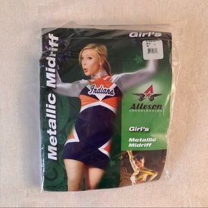 Girls Cheerleading Metallic Midriff